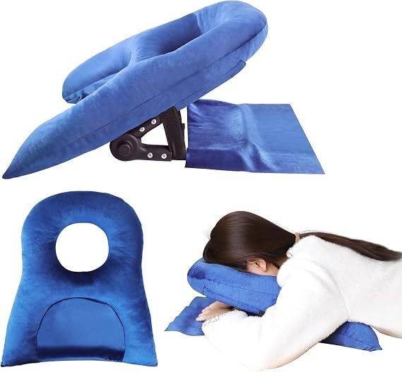 Adjustable Face Down Pillow for Post Eye Surgery, retinal surgery recovery Vitrectomy & Retinal Recovery - Stomach Sleeping Prone Pillow with Removable Washable Cover - Ideal for Home, Office Nap Use