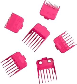 Professional Cutting Guide Comb, Compatible For MRD, Compatible For Wahl, With Metal Magnet Design 1.5/3/4.5/6/10/13MM(Pink)
