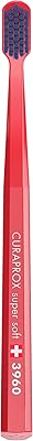 Curaprox CS 3960 Super Soft Toothbrush Adult Oral Care | Gentle Cleaning with Super Soft 0.12 mm Bristles | Single Pack, RedBlue