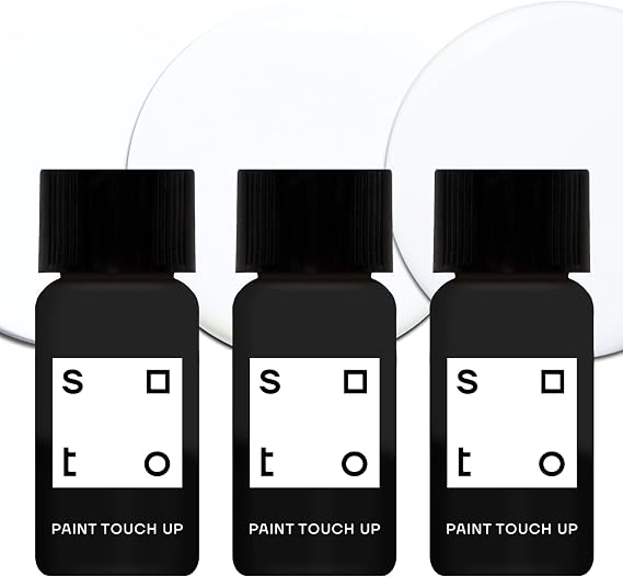 soto Paint Touch Up, Set of 3, 10mL Appliance + Porcelain, High-Gloss Finish (Whites) - White Enamel Porcelain + Bathtub Repair for Tub, Tile, Sink, Stove, Appliances, Interior/Exterior