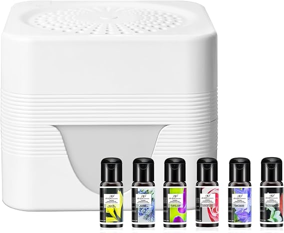 Water-Based Purifier Air Washer, Revitalizer with 6 LED Warm Color lights- Plus Aqua Lily, Lavender, English violet, Bulgarian rose, Water hyacinth, Jasmine Camellia, 15ml Each