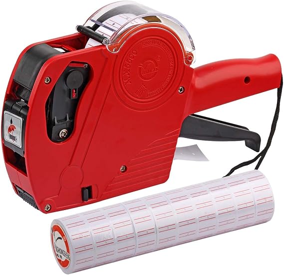 MX5500 EOS Red 8 Digits Pricing Gun Kit with 7,000 Labels & Spare Ink
