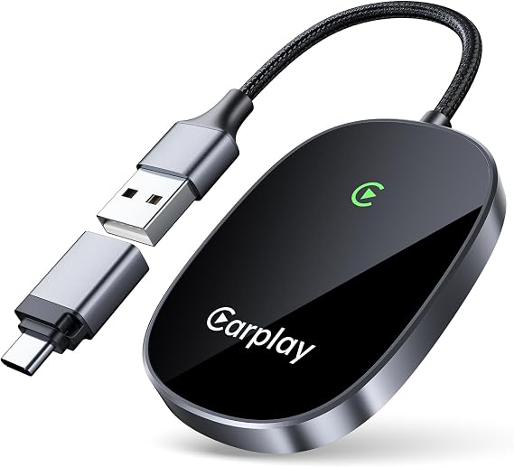 Wireless CarPlay Adapter 2025 Upgraded, Converts Factory Wired CarPlay to Wireless, Plug and Play Car Play Wireless Adapter, Compatible with iPhone Multi-User Seamless Connection