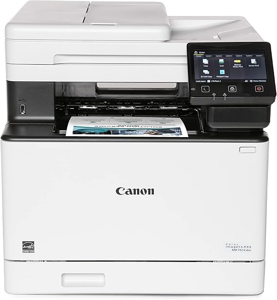 Canon imageCLASS MF751Cdw - Wireless Duplex Color Laser Printer, Multifunction with Copier, Scanner, Automatic Document Feeder, Mobile Ready, 35 PPM, White