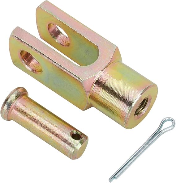 Speedway Motors 5/16-24 Threaded Brake Pedal Clevis with Pin and Cotter Key, Steel Construction, Universal Connector for Master Cylinder or Booster Pushrod, 2 Inch Overall Length