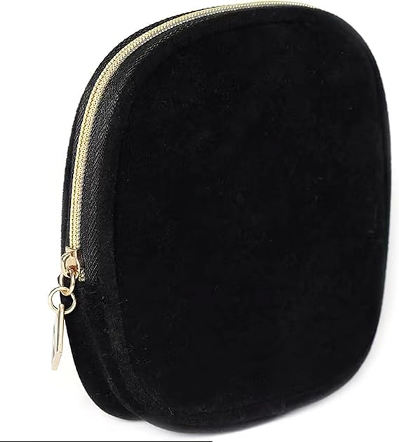 JYTDBCS Makeup Bag Small Portable Protective Case Mini Cosmetic Bag Sundries Lipstick Storage Bag Black