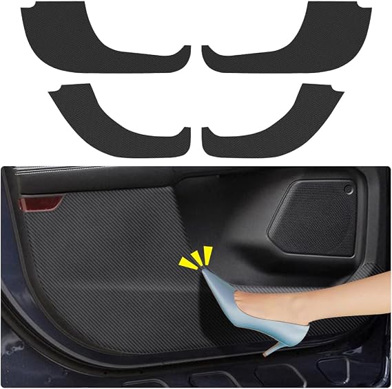 Car Door Anti Kick Pad for Ford Escape 2020 2021 2022 2023 2024 2025 2026 Accessories Carbon Fiber Style Leather Sticker Sill Protector Cover Edge Guard Side Mat Interior Decoration Dirty Stickers