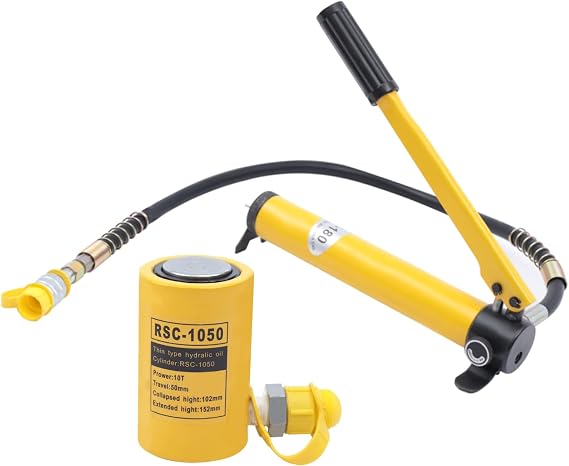 Hydraulic Cylinder Jack 10 Ton with CP-180 Hydraulic Pump Single Acting Hydraulic Ram Cylinder Lifting Jack Ram 50mm 2" Stroke Hydraulic Lifting Cylinders