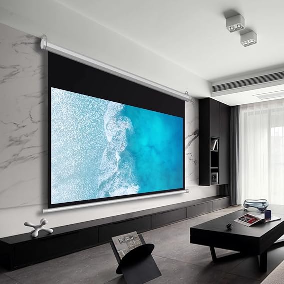 Generic 72 Inch Motorized Projector Screen, 4:3/16:9, 4K/1080 HD, White Glossy, Wall Mount, Electric, Automatic