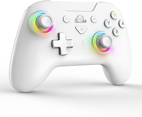 PeriphX Wireless Switch Controllers for Nintendo Switch,6-Axis Gyro,Turbo Function,7-Color RGB Lights,Compatible with Switch1/Switch2/PC (Wired)/iOS, All Functions Included with a Stylish Design and Cute Color