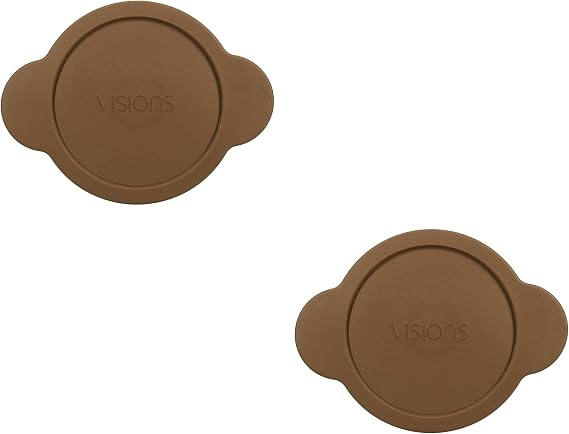 Visions CM8-PC 1Qt Brown Versa Pot Food Storage Replacement Lid (2-Pack)