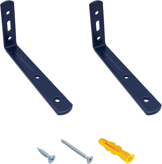 MR.BRACKET 2 adet Siyah Çelik Deprem Dolap Sabitleme Aparatı 16x60x115mm - Mobilya Eşya Portmanto Gardırop Kitaplık Duvar Sabitleyici L Demir Gönye Köşebent