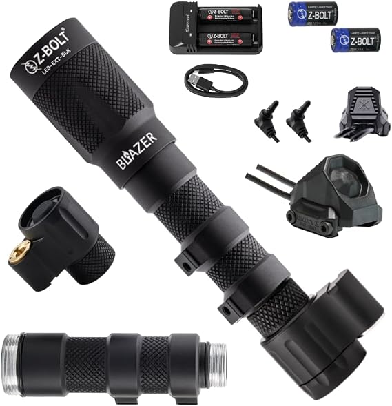 Z-BOLT LED Weapon Light Bundle, Blazer 18650 LED WML & Dual Function Tailcap with AXON SL Dual Lead Switch for Simultaneous Activation of Your Weapon Light and VIS Laser Unit (18650 Light Body)