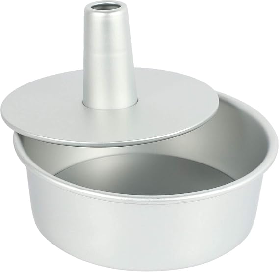 8 Inch Aluminum Round Chiffon Cake Removable Bottom Hollow Chimney Cake Mold Diy Baking Cake