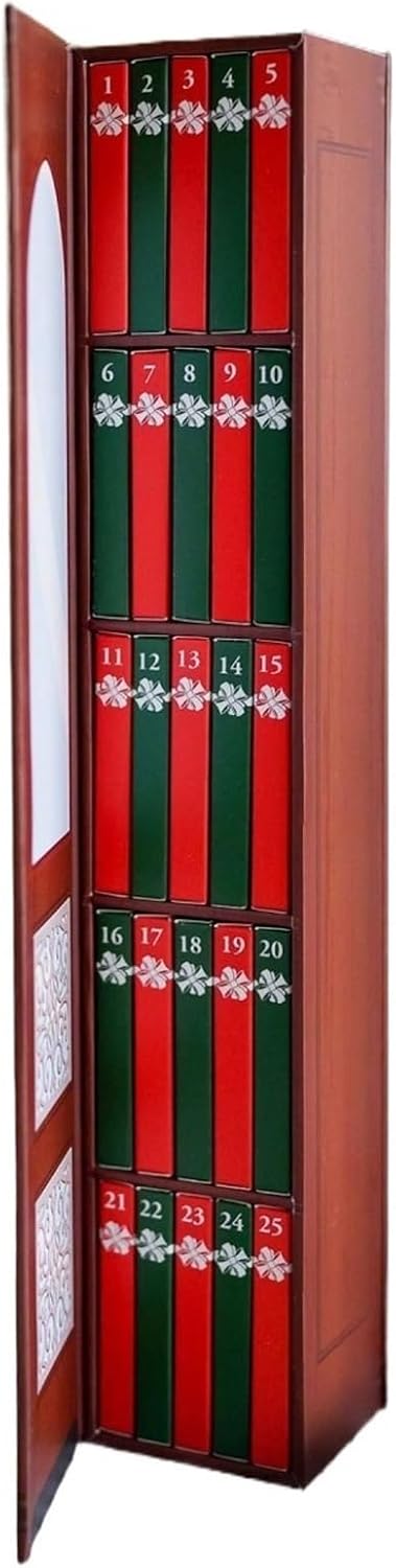 Mini Book Ornament Advent Calendar 2025, Book Lovers Gift Advent Calendar, 24 Book Gift Christmas Book Countdown Calendar, Book Lovers Holiday Decoration Brown