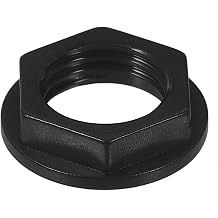 Healifty Headphone Jack Hex Nut, 6.35mm Plastic Replacement Panel Mount Nut for Audio Socket Cliff S-H902 S-H903 S-H904 S-H905 and Industrial Use Black 1/4 Inch, 0.66 Inch Od