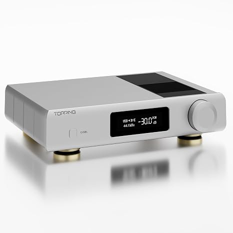 TOPPING D90 III Discrete Full Balance HiFi DAC with New PSRM Module, Bluetooth 5.1, PCM768kHz/32bit, DSD512, Ultra Low Jitter, 12V Trigger, USB/Coax/Opt/AES/IIS, Audio Preamp Decoder (Silver)