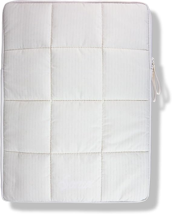 Sonix | Puffy Laptop Sleeve | 15-16 Inch, Quilted Pillow Puffer Laptop Carrying Case, Computer Sleeve | Ivory