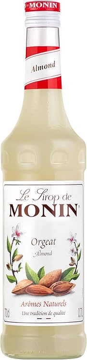 MONIN Premium Almond Orgeat Syrup 700ml, for Coffee and Cocktails, Vegan