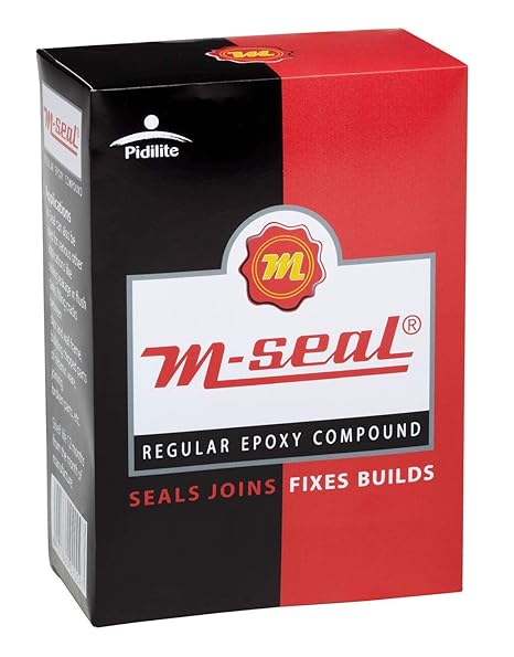 Pidilite M-SEAL Regular Epoxy Compound 1 x 25g - Waterproof, High Strength, Flexible, Quick Curing - Bonds Metal, Glass, Concrete, Ceramic - Clear