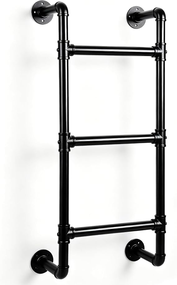 3.3FT Industrial Pipe Ladder, Heavy Duty 330lbs Wall or Floor Mount