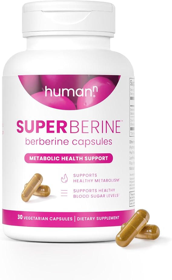 Humann SuperBerine Capsules, Blood Sugar Support, 550mg Berberine, 30 Ct