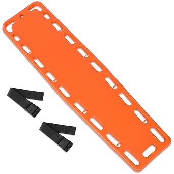 Jenaai 72.83 x 17.72 x 2.5 Inch Spine Board Stretcher with Backboard Straps, Backboard Immobilization Portable Spine Stretcher Plastics Lightweight Base Board Orange