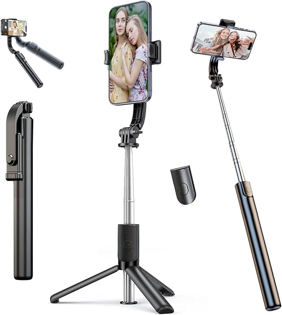 Selfie Stick & Cell Phone Tripods, Extendable Selfie Stick Tripod with Wireless Remote, Portable, Lightweight, 360 Rotatable Tripod Stand for Video Recording Vlog Compatible with iPhone Samsung