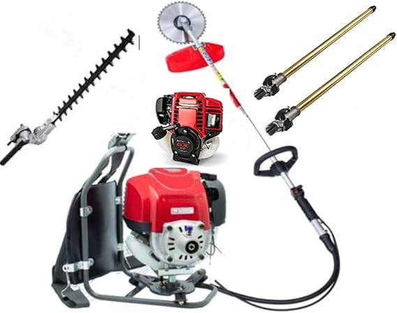 Gx35 Backpack Brush Cutter 4 Stroke Weed Eater Hedge Trimmer Lawn Mower Chainsaw Extra 2 Extension Poles