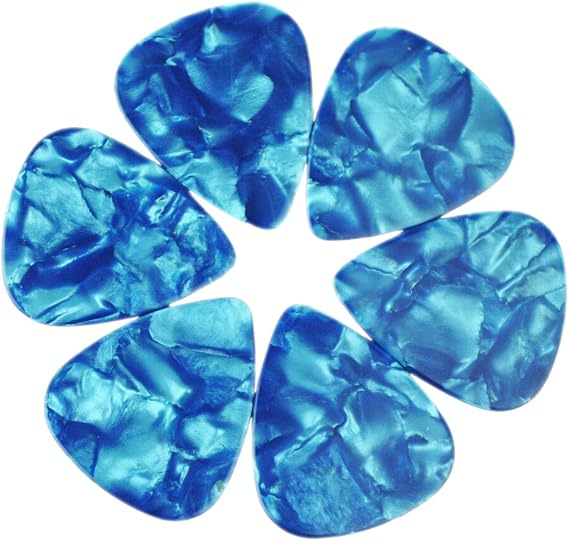 Celluloid Light Blue Pearl Guitar Or Bass Pick - 0.46 mm Light Gauge - 351 Shape