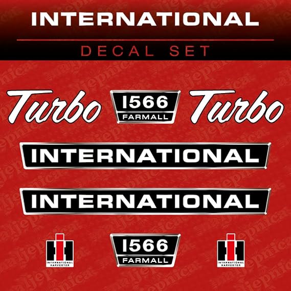 International 1566 Farmall Turbo Tractor Aftermarket Decal/Aufkleber/Adesivo/Replacement Set