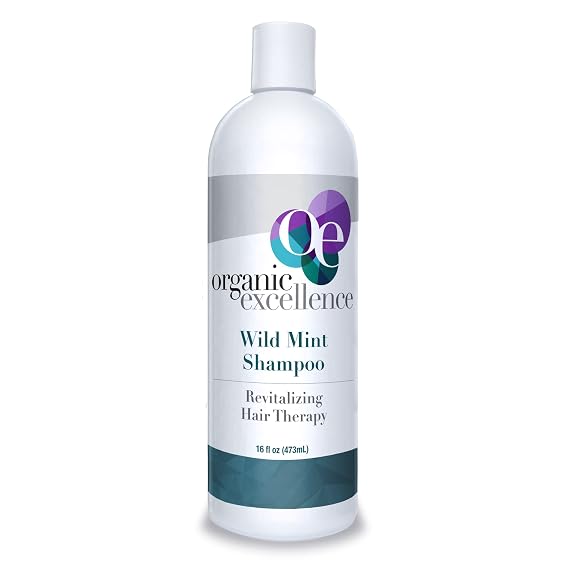 Organic Excellence Wild Mint Moisturizing Shampoo with Rosemary, 16 oz