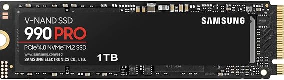 Samsung SSD 990 PRO 1TB, PCIe 4.0 M.2 2280, Up to 7,450 MB/s