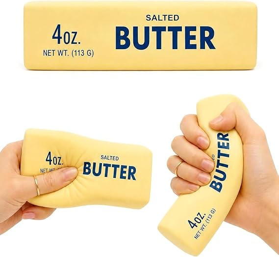Butter Squishy Toy, 1Pc Squishy Butter Stick Fidget Toy, Soft Slow Rising Squishy for Kids, Cute Butter Squishy Style Squeeze Toy for Party Bags & Desk Gifts, Stress Relief Fidget Toy