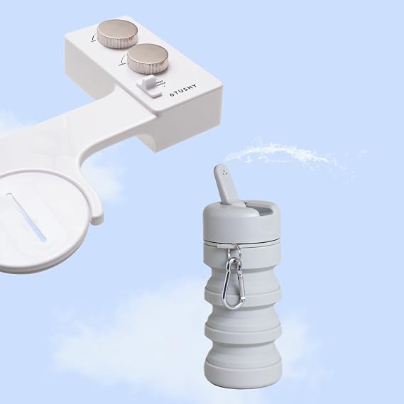 TUSHY Spa Brushed Nickel Bidet & Pebble Travel Bidet Bundle