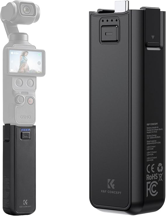 K&F CONCEPT 5000mAh Fast Charging Battery Handle for Osmo Pocket 3/4/4 Pro