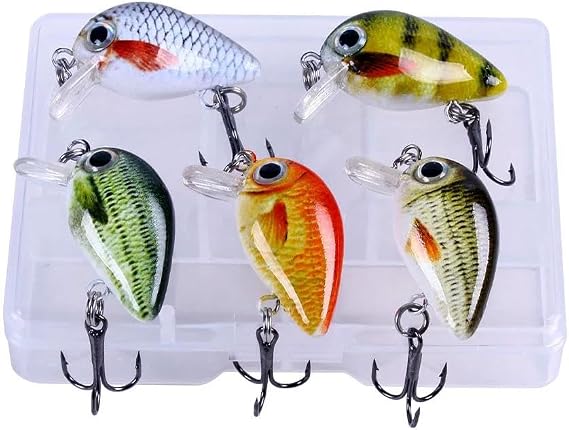 Valkyrie 5 Adet Crankbait LRF Balık Olta Yem Seti - Sesli bilyalı - Kutulu - 2.7cm 1.5gr