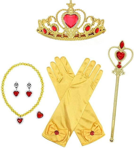 DreamHigh Princess Cosplay Dress up Accessories Girls Costume Crown, Wand, Gloves valued Pack