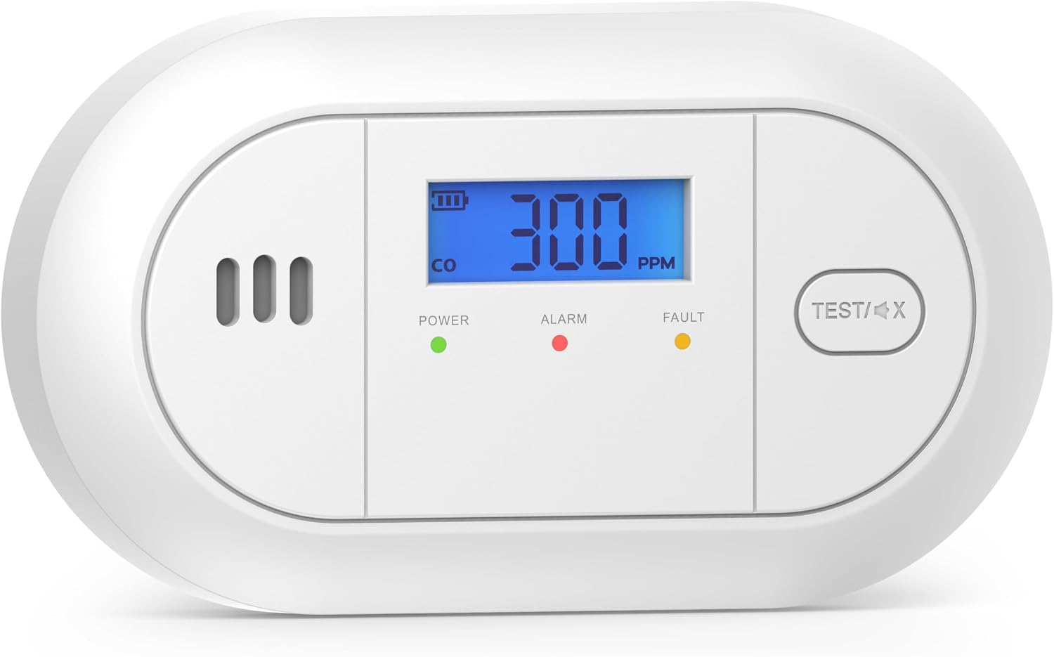Carbon Monoxide Detector with LCD Display,CO Alarms Replaceable Battery Powered,10 Year Sensor Life Portable CO Detectors for Travel,1 PCS