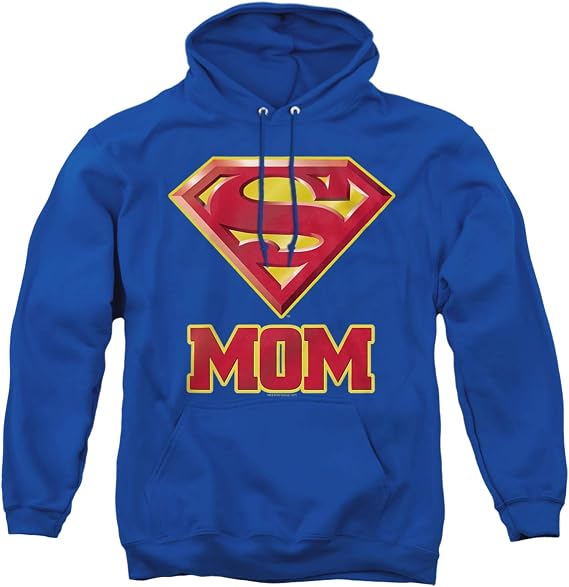 Superman DC Comics Super Mom Adult Pull-Over Hoodie Blue