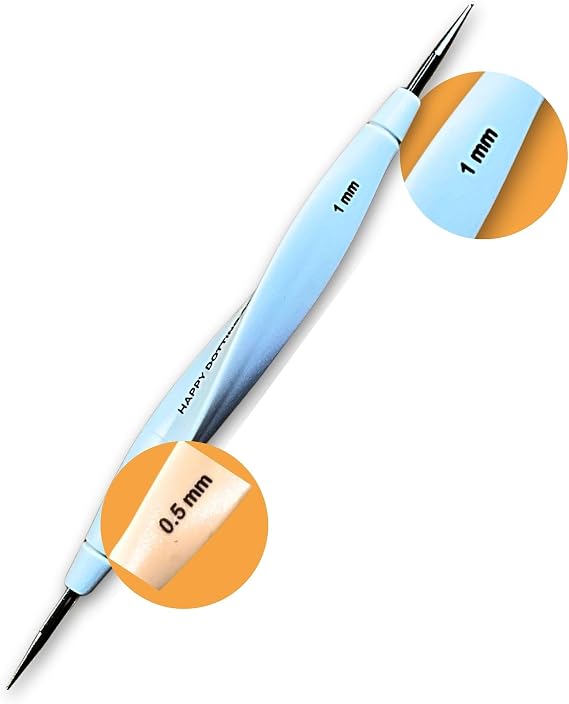 Happy Dotting Company Extra Fine Stylus Micro Precision Double-Ended Dotting Tool & Embossing Stylus | 0.5mm & 1.0mm Tips for Mandala Art, Paper Embossing & Nail Art Detail Work