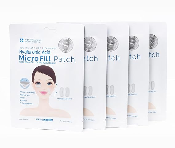 BioMiracle New Instant Lift Technology Hyaluronic Acid Micro Fill Patch - 5 Pack