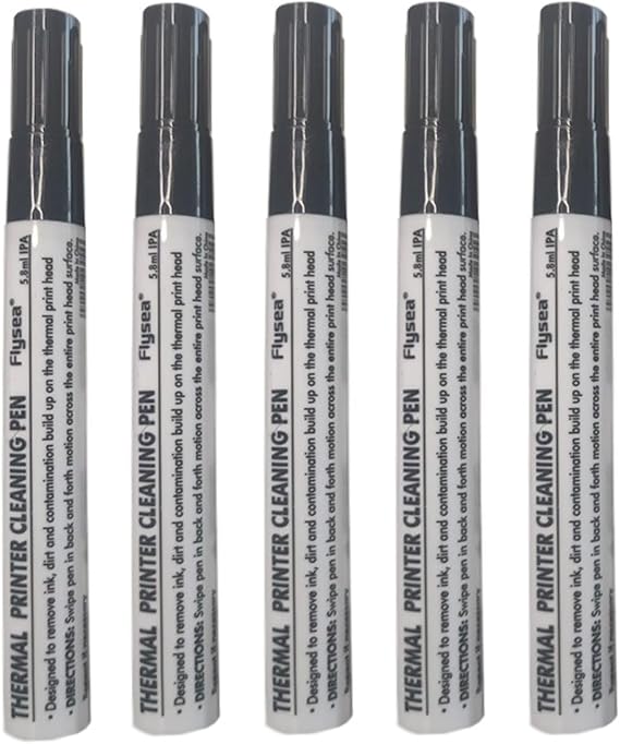 Thermal Printer Cleaning Pen for All Thermal Printers,Printer Printhead Cleaning Pen Cleaning Kit, Label Bar Code Printer Cleaning Pen for Card Printer Thermal Printer,Pack of 5