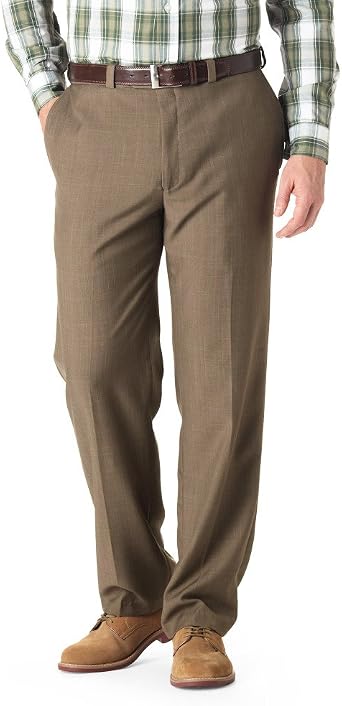 Haggar Mens Big-Tall Big and Tall Eclo Stria Gab Expandable Waist Pla