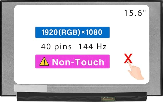 LCD Replacement for Dell G15 5521 SE | 15.6" Non-Touch Laptop Screen Display,1920*1080 Resolution, 40Pin Connector,144Hz