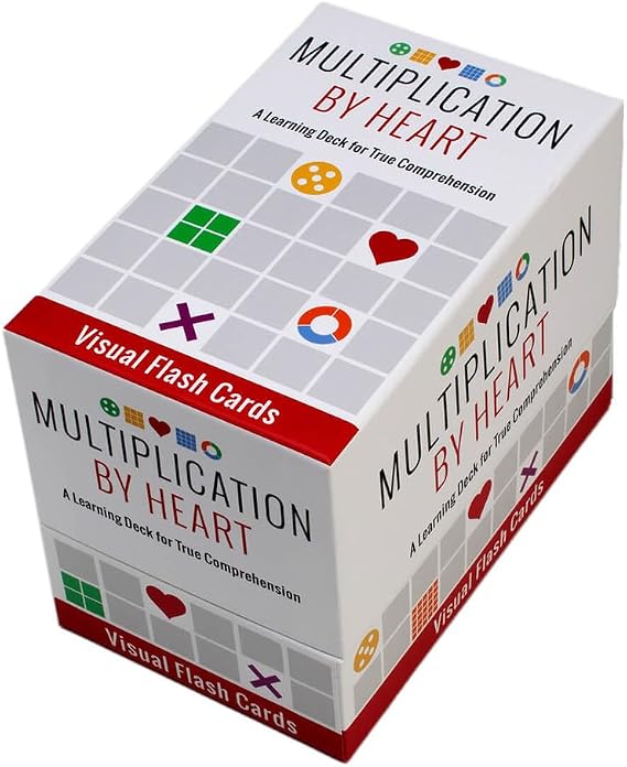 Math for Love Multiplication by Heart | Multiplication Flash Cards for Kids Grades 35 | Visual Spaced Repetition for Fact Mastery in 5 Minutes a Day | 162 Cards, 3 Decks