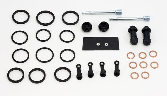 Front Brake Caliper Rebuild Kit fits - VTX1800 VTX 1800 2006-2008 - Heavy Duty Brake Caliper Kit - Brake Caliper Repair Parts Set - Boots - Seal Kit - Bleeder Cap - Pins - Copper Washers