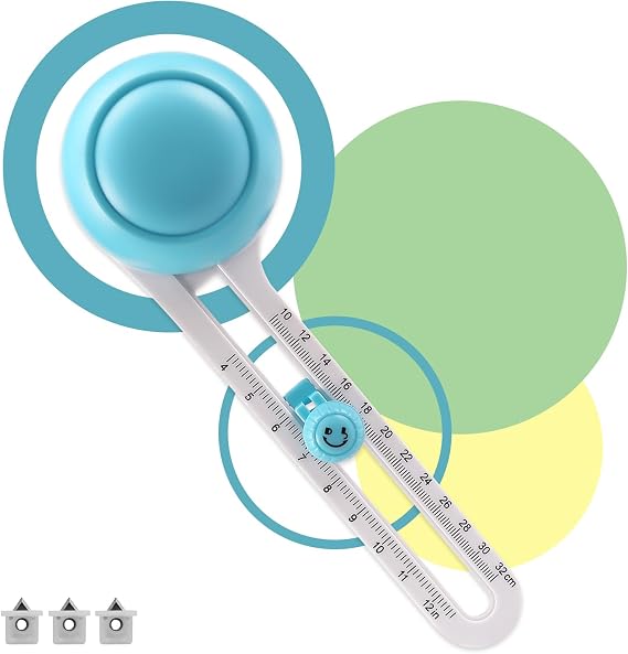 Circle Cutter for Crafts, Cuts 4 - 12.5 (4-32cm) Perfect Circles for Scrapbooking, DIY Cards & Home Decor, Fits Paper, Cardstock & Foam,  with 3 Replacement Blades