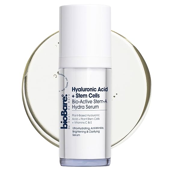 Hyaluronic Acid + Stem Cells | Hyaluronic Acid Serum with Plant-Based Stem Cells, Vitamins C & E, Green Tea Anti-Aging, Brightening, Hydrating Serum for Face | Vegan & Cruelty-Free, 30ml