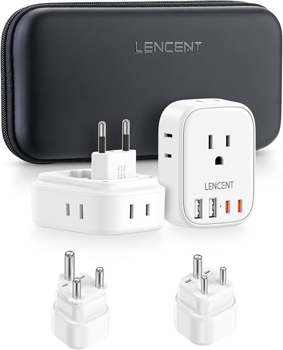 LENCENT Type C and Type D M Universal Travel Adapter Kit